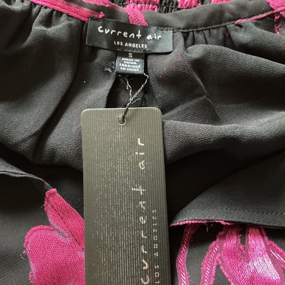 Current Air S Floral Sheer Pleated Smocked Fit N Flare Long Sleeve Dress Holiday - Picture 10 of 12